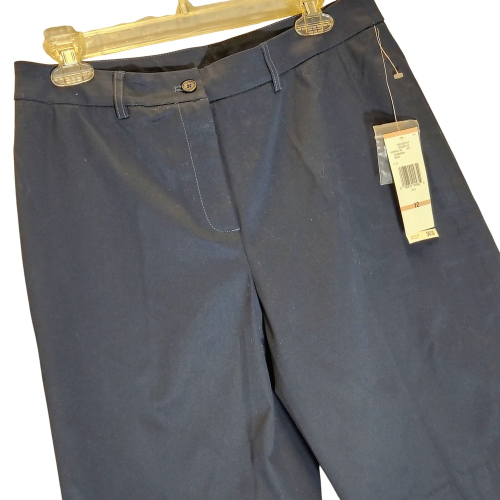 Jones New York Signature Navy Blue Bermuda Shorts Womens 12 Stretch NWT Admiral